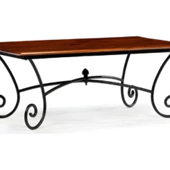 Table Basse Avec Pieds Bouclés Bois De Sesham 110 X 60 X 39 Cm -Pas Cher Mobiliora Magasin table basse 21074101