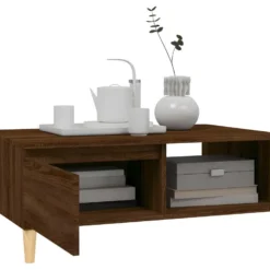 Table Basse Chêne Marron 90x60x35 Cm Aggloméré -Pas Cher Mobiliora Magasin table basse 21074361