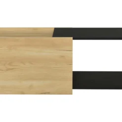 Table Basse Avec LED Et Plateau Extensible - Style Moderne - Naturel & Noir -Pas Cher Mobiliora Magasin table basse 21134227