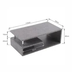 Table Basse Contemporaine - Avec LED - Finition Gris Ciment - Gris -Pas Cher Mobiliora Magasin table basse 21134279