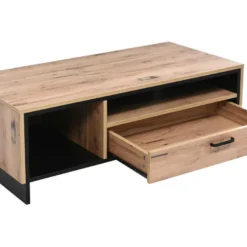 Table Basse Avec LED + 2 Compartiments + 1 Tiroir - Naturel -Pas Cher Mobiliora Magasin table basse 21134347