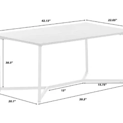 Table Basse Scandinave Avec Effet Marbre - Base En Métal - Blanc -Pas Cher Mobiliora Magasin table basse 21134477