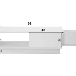 Table Basse Avec LED Et Tiroir Pour Salon - Style Contemporain - Blanc -Pas Cher Mobiliora Magasin table basse 21134487