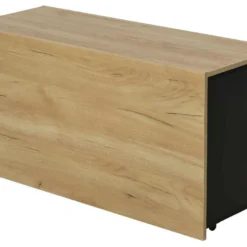 Table Basse Avec LED + Compartiments + Plateau Extensible - Style Moderne - Naturel & Noir -Pas Cher Mobiliora Magasin table basse 21134495
