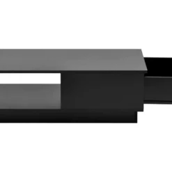 Table Basse Avec LED Et Tiroir Pour Salon - Style Contemporain - Noir -Pas Cher Mobiliora Magasin table basse 21134523