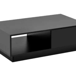 Table Basse Avec LED Et Tiroir Pour Salon - Style Contemporain - Noir -Pas Cher Mobiliora Magasin table basse 21134525