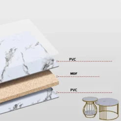 Lot De 2 Tables Gigognes Rondes - Effet Marbre - Structure En Métal - Style Scandinave - Blanc 10 Lot De 2 Tables Gigognes Rondes - Effet Marbre - Structure En Métal - Style Scandinave - Blanc -Pas Cher Mobiliora Magasin table basse 21134535