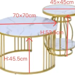 Lot De 2 Tables Gigognes Rondes - Effet Marbre - Structure En Métal - Style Scandinave - Blanc 11 Lot De 2 Tables Gigognes Rondes - Effet Marbre - Structure En Métal - Style Scandinave - Blanc -Pas Cher Mobiliora Magasin table basse 21134537