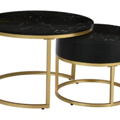 Table Basse Gigogne Avec Tiroir - Motif Marbre - Aspect Brillant - Noir 8 Table Basse Gigogne Avec Tiroir - Motif Marbre - Aspect Brillant - Noir -Pas Cher Mobiliora Magasin table basse 21134549