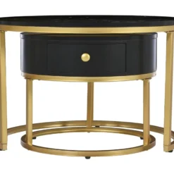 Table Basse Gigogne Avec Tiroir - Motif Marbre - Aspect Brillant - Noir 10 Table Basse Gigogne Avec Tiroir - Motif Marbre - Aspect Brillant - Noir -Pas Cher Mobiliora Magasin table basse 21134553