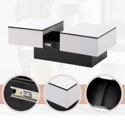 Table Basse Extensible Avec Coffre De Rangement - Table Coulissante - Blanc 9 Table Basse Extensible Avec Coffre De Rangement - Table Coulissante - Blanc -Pas Cher Mobiliora Magasin table basse 21134791