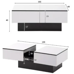 Table Basse Extensible Avec Coffre De Rangement - Table Coulissante - Blanc 11 Table Basse Extensible Avec Coffre De Rangement - Table Coulissante - Blanc -Pas Cher Mobiliora Magasin table basse 21134795