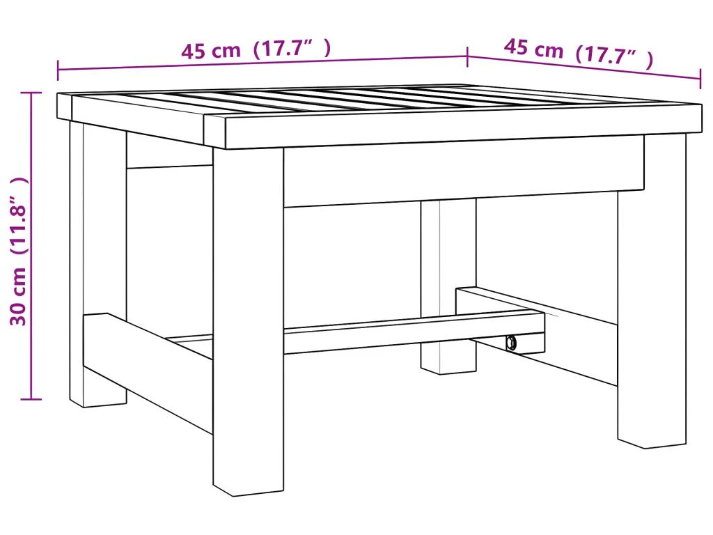 Table Basse 45x45x30 Cm Bois Massif De Teck 9 Table Basse 45x45x30 Cm Bois Massif De Teck – Image 7