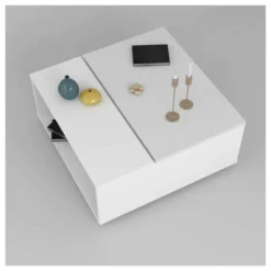 Table Basse Relevable Blanc Laqué/ Leds - ESPRIT 8 Table Basse Relevable Blanc Laqué/ Leds - ESPRIT -Pas Cher Mobiliora Magasin table basse 21155285