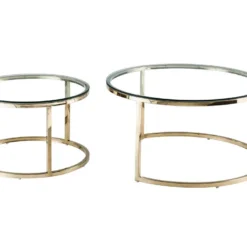 Tables Basses Gigognes En Verre Trempé Et Acier Inoxydable - Doré - MAEVANE II De Pascal MORABITO -Pas Cher Mobiliora Magasin table basse 21228965