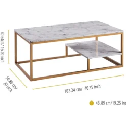 Table Basse Moderne Teamson Home Marmo Effet Marbre Pour Salon VNF-00036 -Pas Cher Mobiliora Magasin table basse 21284351