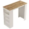 Table Haute Style Yurupa - Venprodin - Pin 120 Cm - Blanc -Pas Cher Mobiliora Magasin table basse 21306721