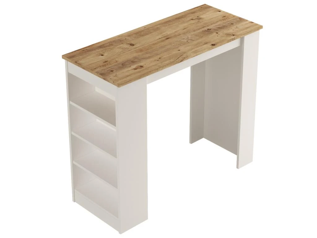 Table Haute Style Yurupa - Venprodin - Pin 120 Cm - Blanc 3 Table Haute Style Yurupa - Venprodin - Pin 120 Cm - Blanc