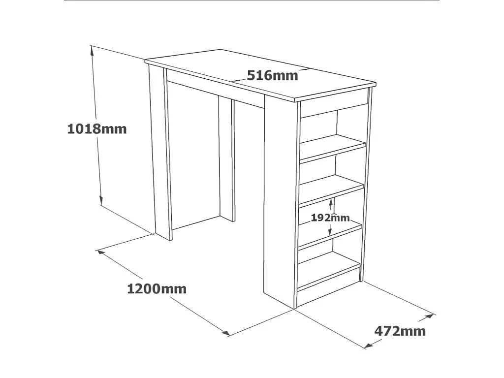 Table Haute Style Yurupa - Venprodin - Pin 120 Cm - Blanc 7 Table Haute Style Yurupa - Venprodin - Pin 120 Cm - Blanc – Image 5