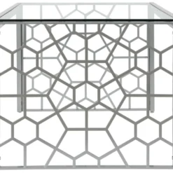 Table Basse En Verre Et Structure En Métal Argenté -Pas Cher Mobiliora Magasin table basse 21561151