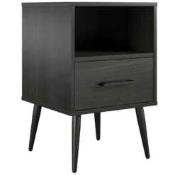 Bout De Canapé 1 Tiroir En MDF Chêne Noir