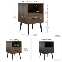 Bout De Canapé 1 Tiroir En MDF Chêne Noir -Pas Cher Mobiliora Magasin table basse 21677151