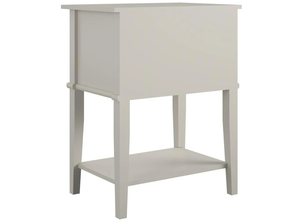 Table D'appoint Avec 2 Tiroirs En MDF Taupe 5 Table D'appoint Avec 2 Tiroirs En MDF Taupe – Image 3