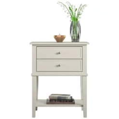 Table D'appoint Avec 2 Tiroirs En MDF Taupe 21 Table D'appoint Avec 2 Tiroirs En MDF Taupe -Pas Cher Mobiliora Magasin table basse 21677751