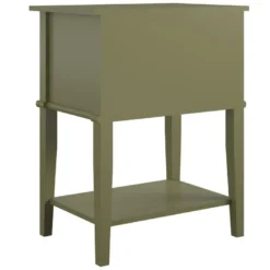 Table D'appoint Avec 2 Tiroirs En MDF Vert Olive -Pas Cher Mobiliora Magasin table basse 21678311