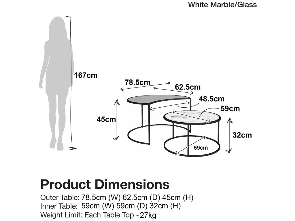 Phases De Lune Nesting C. Tables. Marbre BlancVerre 4 Phases De Lune Nesting C. Tables. Marbre BlancVerre – Image 2