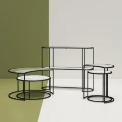 Phases De Lune Nesting C. Tables. Marbre BlancVerre 16 Phases De Lune Nesting C. Tables. Marbre BlancVerre -Pas Cher Mobiliora Magasin table basse 21678455