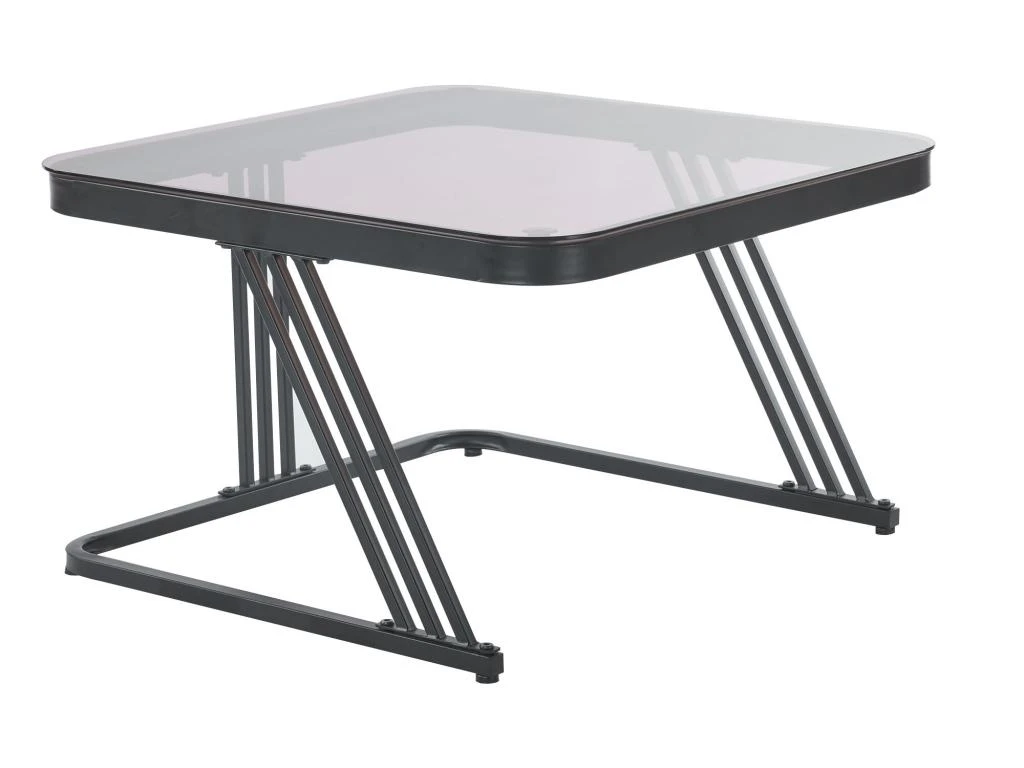 Lot De 2 Tables Gigognes Avec Un Tiroir - Recouverte De Verre Et De Marbre - Gris 11 Lot De 2 Tables Gigognes Avec Un Tiroir - Recouverte De Verre Et De Marbre - Gris – Image 9