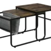 Lot De 2 Tables Basses Gigognes OSASCO Aspect Bois Et Noir -Pas Cher Mobiliora Magasin table basse 21987533