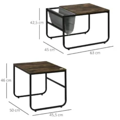 Lot De 2 Tables Basses Gigognes OSASCO Aspect Bois Et Noir 9 Lot De 2 Tables Basses Gigognes OSASCO Aspect Bois Et Noir -Pas Cher Mobiliora Magasin table basse 21987537