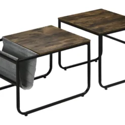 Lot De 2 Tables Basses Gigognes OSASCO Aspect Bois Et Noir 10 Lot De 2 Tables Basses Gigognes OSASCO Aspect Bois Et Noir -Pas Cher Mobiliora Magasin table basse 21987539