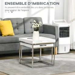 Table Basse Gigogne Ottawa MyCocooning Blanche 11 Table Basse Gigogne Ottawa MyCocooning Blanche -Pas Cher Mobiliora Magasin table basse 21987551