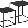 Lot De 2 Tables Gigognes Carrées COSLADA Noires -Pas Cher Mobiliora Magasin table basse 21987563