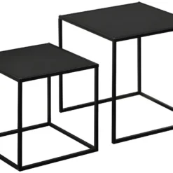 Lot De 2 Tables Gigognes Carrées COSLADA Noires