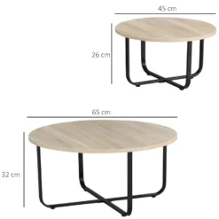 Lot De 2 Tables Gigognes MANAUS Aspect Chêne Et Noir -Pas Cher Mobiliora Magasin table basse 21987607
