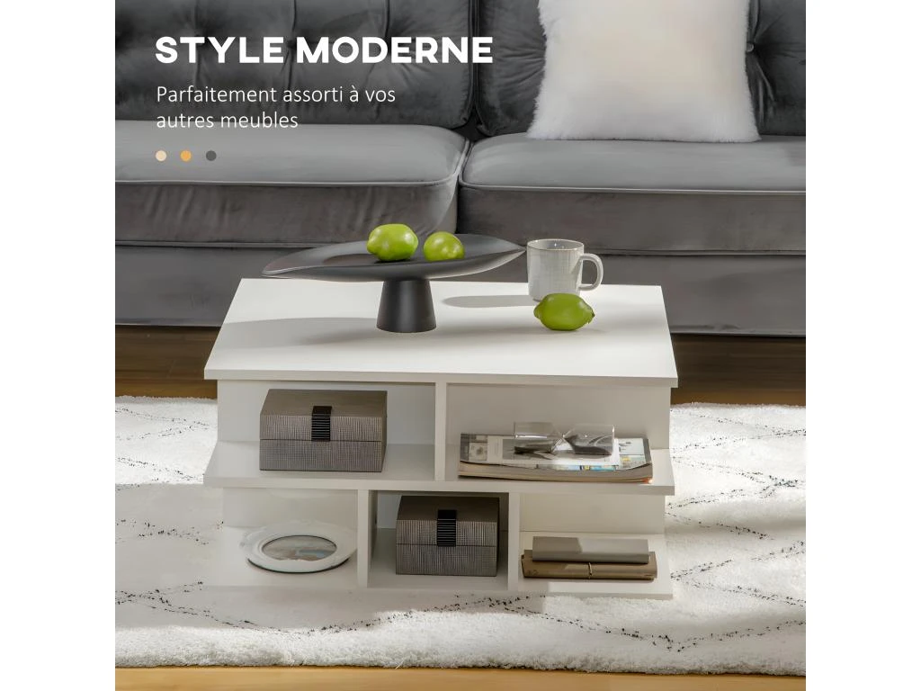 Table Basse Design MALAGA Blanche 6 Table Basse Design MALAGA Blanche – Image 4