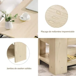 Table Basse Avec Plateau Relavable Et 1 Etagère Pour Rangement -Pas Cher Mobiliora Magasin table basse 22021211