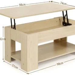 Table Basse Avec Plateau Relavable Et 1 Etagère Pour Rangement -Pas Cher Mobiliora Magasin table basse 22021213