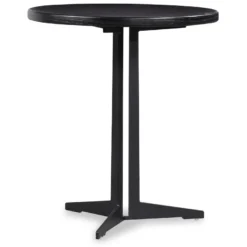 Table D'Appoint En Bois Et Métal Ronde Big Oslo Pärumm Noir Ø50x53 Cm