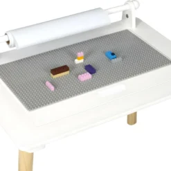 Table Enfant Avec Rouleau Et Plateau Compatible Briques - Blanc 9 Table Enfant Avec Rouleau Et Plateau Compatible Briques - Blanc -Pas Cher Mobiliora Magasin table basse 22034963
