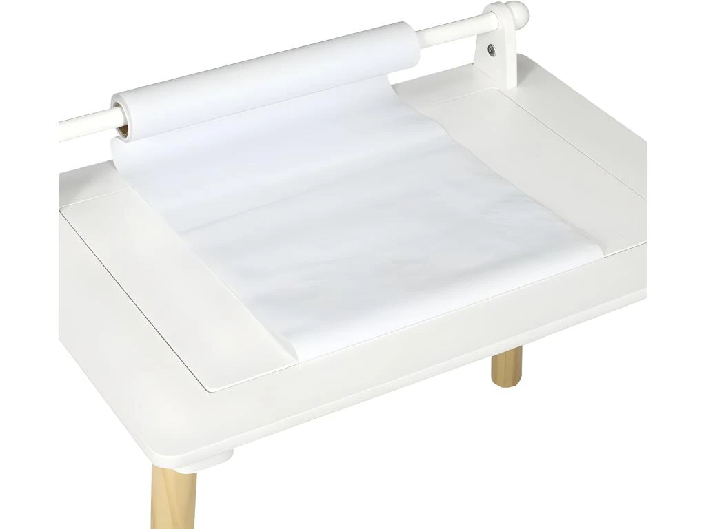 Table Enfant Avec Rouleau Et Plateau Compatible Briques - Blanc 6 Table Enfant Avec Rouleau Et Plateau Compatible Briques - Blanc – Image 4
