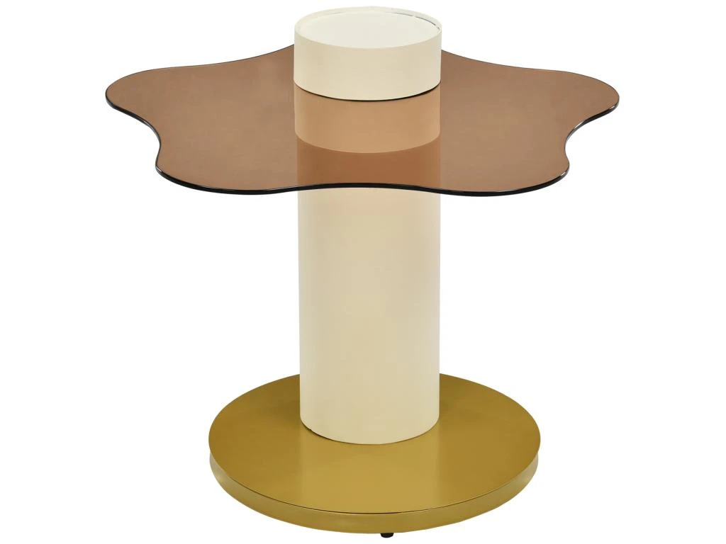 Lot De 2 Tables Gigognes - Aspect Marbre - Rotative à 360° - Blanc Brillant 6 Lot De 2 Tables Gigognes - Aspect Marbre - Rotative à 360° - Blanc Brillant – Image 4