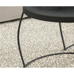 Table Basse Gigogne Ronde En Bois Massif Exotique. Finition Noir. Collection LARSON. -Pas Cher Mobiliora Magasin table basse 22130039