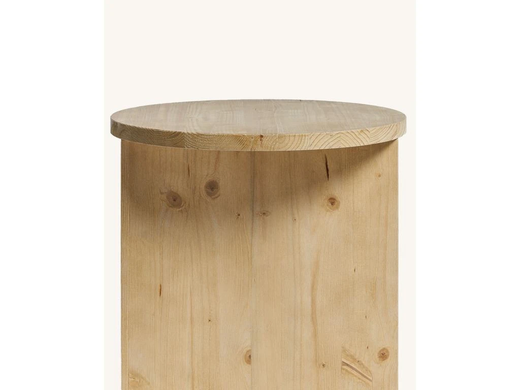 Table D’appoint Ronde En Bois De Sapin En Couleur Beige 8 Table D’appoint Ronde En Bois De Sapin En Couleur Beige – Image 6
