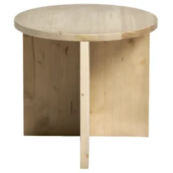 Table D’appoint Ronde En Bois De Sapin En Couleur Naturel