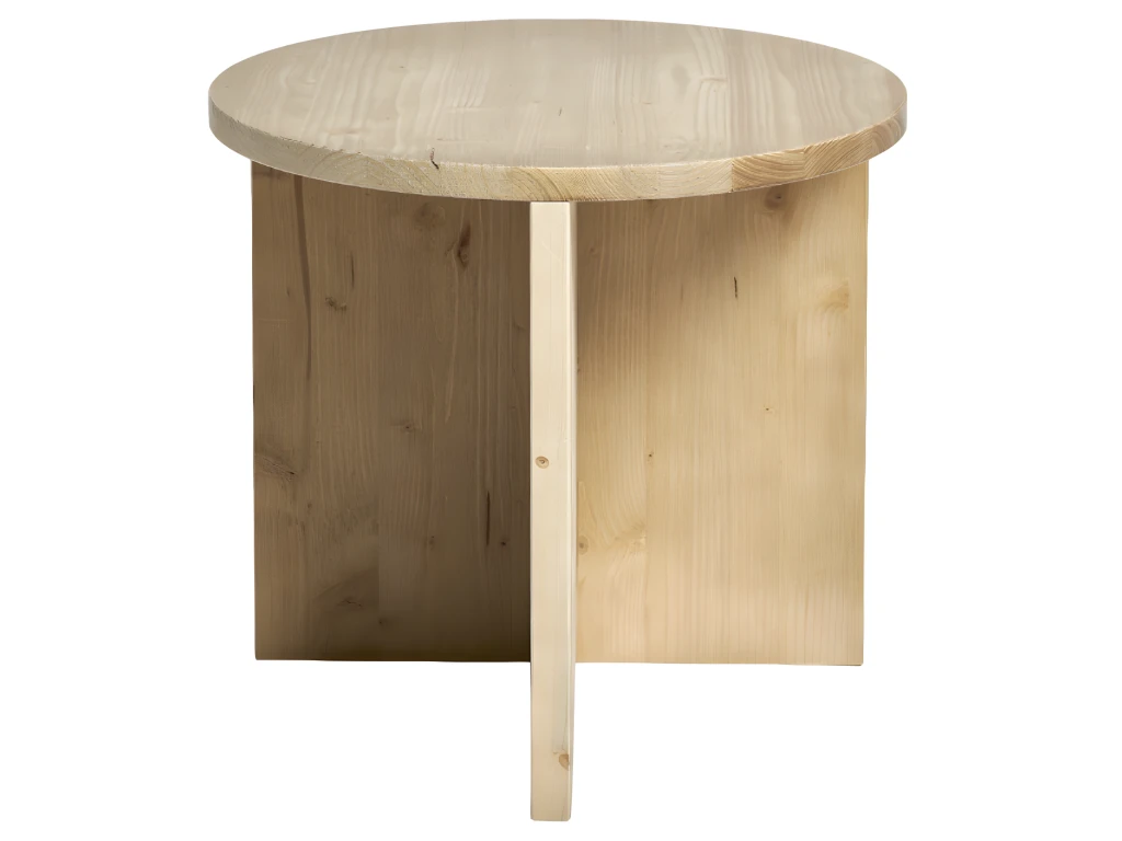Table D’appoint Ronde En Bois De Sapin En Couleur Naturel 3 Table D’appoint Ronde En Bois De Sapin En Couleur Naturel